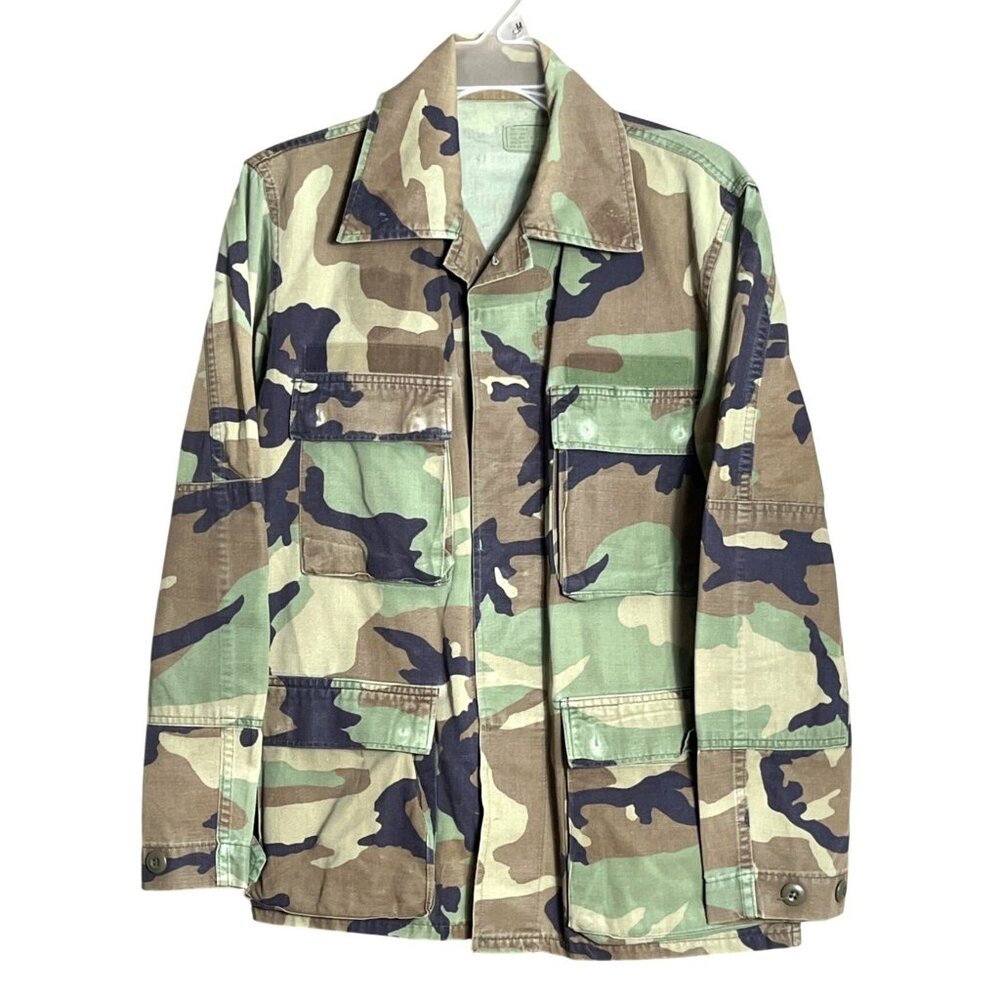 US Military BDU Uniform Coat Woodland Combat Camo 50/50 Army Surplus Mens S-Reg
